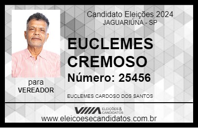 Candidato EUCLEMES CREMOSO 2024 - JAGUARIÚNA - Eleições