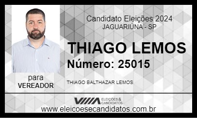 Candidato THIAGO LEMOS 2024 - JAGUARIÚNA - Eleições