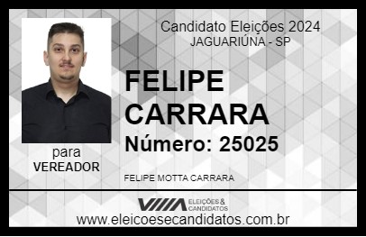 Candidato FELIPE CARRARA 2024 - JAGUARIÚNA - Eleições