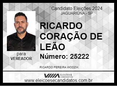 Candidato RICARDO CORAÇÃO DE LEÃO 2024 - JAGUARIÚNA - Eleições