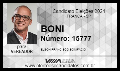 Candidato BONI 2024 - FRANCA - Eleições