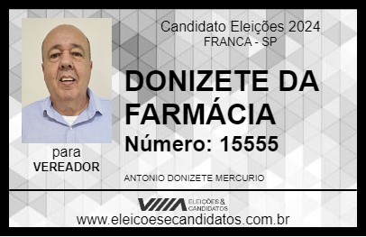 Candidato DONIZETE DA FARMÁCIA 2024 - FRANCA - Eleições