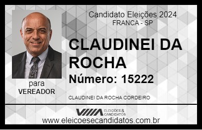 Candidato CLAUDINEI DA ROCHA 2024 - FRANCA - Eleições