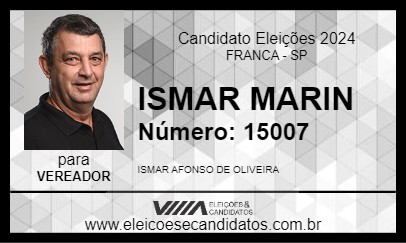 Candidato ISMAR MARIN 2024 - FRANCA - Eleições