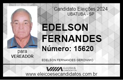 Candidato EDELSON FERNANDES 2024 - UBATUBA - Eleições