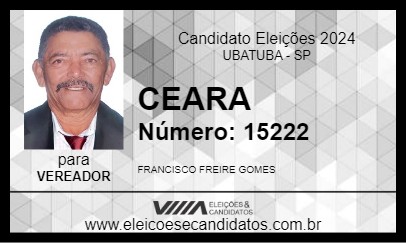 Candidato CEARA 2024 - UBATUBA - Eleições