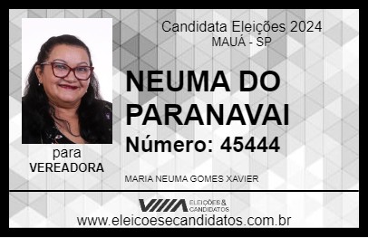 Candidato NEUMA DO PARANAVAI 2024 - MAUÁ - Eleições