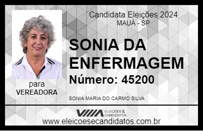 Candidato SONIA DA ENFERMAGEM 2024 - MAUÁ - Eleições