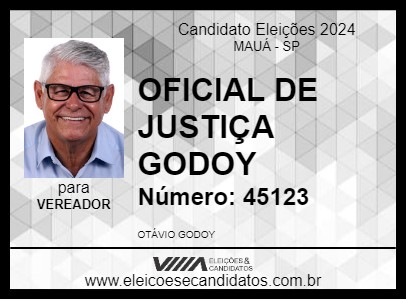 Candidato OFICIAL DE JUSTIÇA GODOY 2024 - MAUÁ - Eleições