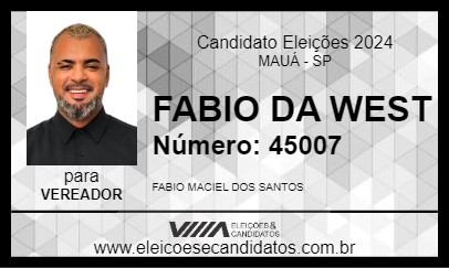 Candidato FABIO DA WEST 2024 - MAUÁ - Eleições