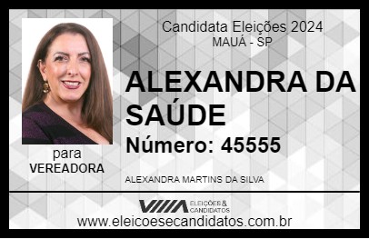 Candidato ALEXANDRA DA SAÚDE 2024 - MAUÁ - Eleições