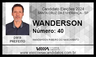 Candidato WANDERSON 2024 - SANTA CRUZ DA ESPERANÇA - Eleições