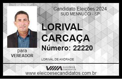 Candidato LORIVAL CARCAÇA 2024 - SUD MENNUCCI - Eleições