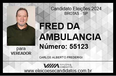 Candidato FRED DA AMBULANCIA 2024 - BROTAS - Eleições