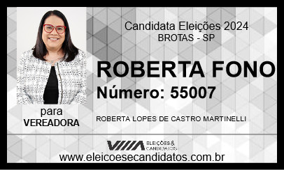 Candidato ROBERTA FONO 2024 - BROTAS - Eleições