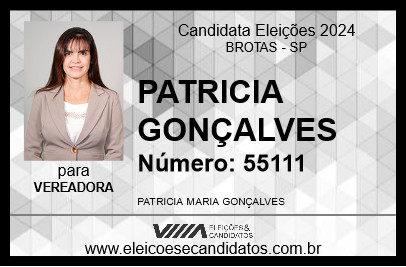 Candidato PATRICIA GONÇALVES 2024 - BROTAS - Eleições