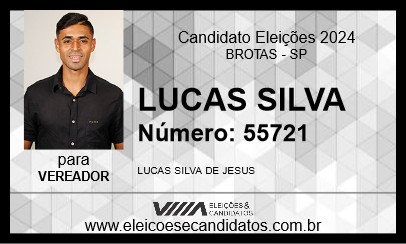 Candidato LUCAS SILVA 2024 - BROTAS - Eleições