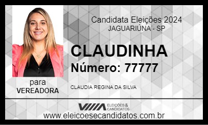 Candidato CLAUDINHA 2024 - JAGUARIÚNA - Eleições