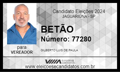 Candidato BETÃO 2024 - JAGUARIÚNA - Eleições