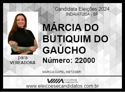 Candidato MÁRCIA DO BUTIQUIM DO GAÚCHO 2024 - INDAIATUBA - Eleições