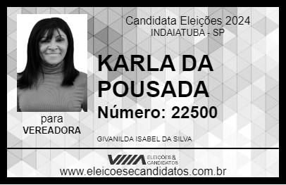 Candidato KARLA DA POUSADA 2024 - INDAIATUBA - Eleições