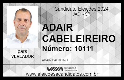 Candidato ADAIR CABELEIREIRO 2024 - JACI - Eleições