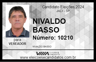 Candidato NIVALDO BASSO 2024 - JACI - Eleições