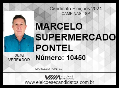 Candidato MARCELO SUPERMERCADO PONTEL 2024 - CAMPINAS - Eleições