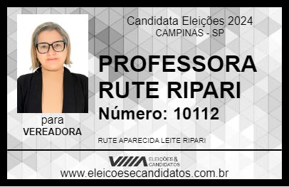 Candidato PROFESSORA RUTE RIPARI 2024 - CAMPINAS - Eleições