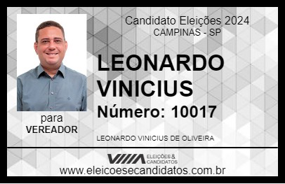 Candidato LEONARDO VINICIUS 2024 - CAMPINAS - Eleições