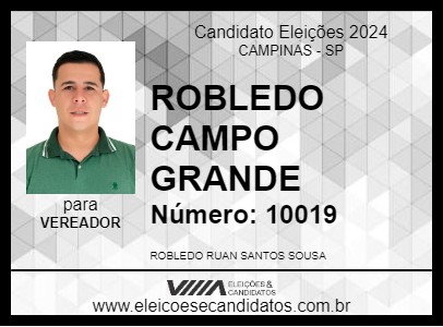 Candidato ROBLEDO CAMPO GRANDE 2024 - CAMPINAS - Eleições