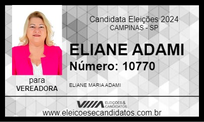 Candidato ELIANE ADAMI 2024 - CAMPINAS - Eleições