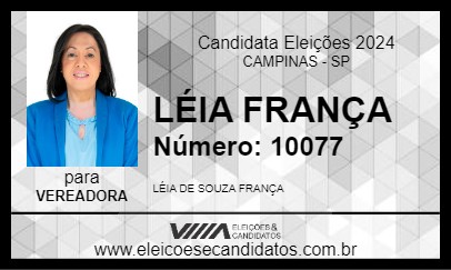 Candidato LÉIA FRANÇA 2024 - CAMPINAS - Eleições