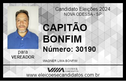 Candidato CAPITÃO BONFIM 2024 - NOVA ODESSA - Eleições