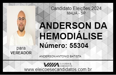 Candidato ANDERSON DA HEMODIÁLISE 2024 - MAUÁ - Eleições