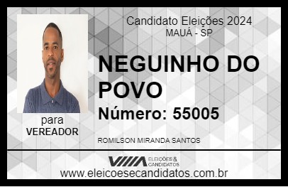 Candidato NEGUINHO DO POVO 2024 - MAUÁ - Eleições