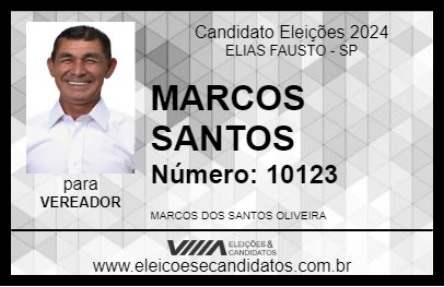 Candidato MARCOS SANTOS 2024 - ELIAS FAUSTO - Eleições