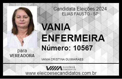 Candidato VANIA ENFERMEIRA 2024 - ELIAS FAUSTO - Eleições