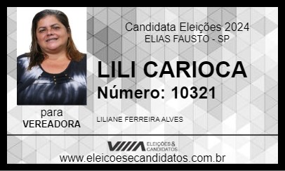 Candidato LILI CARIOCA 2024 - ELIAS FAUSTO - Eleições