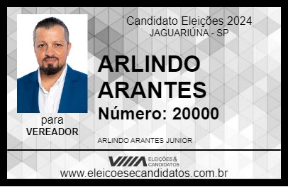 Candidato ARLINDO ARANTES 2024 - JAGUARIÚNA - Eleições