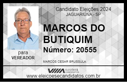 Candidato MARCOS DO BUTIQUIM 2024 - JAGUARIÚNA - Eleições