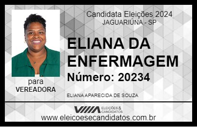 Candidato ELIANA DA ENFERMAGEM 2024 - JAGUARIÚNA - Eleições