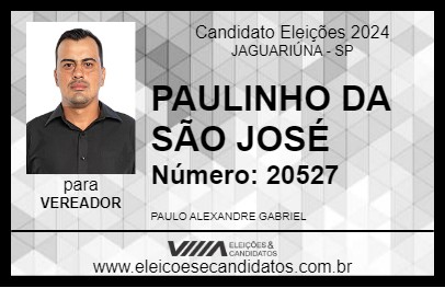 Candidato PAULINHO DA SÃO JOSÉ 2024 - JAGUARIÚNA - Eleições