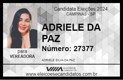 Candidato ADRIELE DA PAZ 2024 - CAMPINAS - Eleições