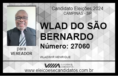 Candidato WLAD DO SÃO BERNARDO 2024 - CAMPINAS - Eleições