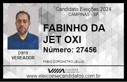 Candidato FABINHO DA JET OXI 2024 - CAMPINAS - Eleições