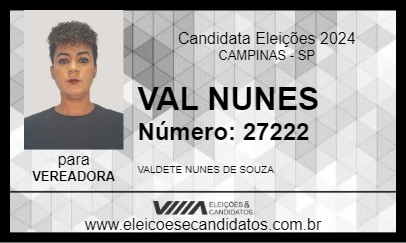 Candidato VAL NUNES 2024 - CAMPINAS - Eleições