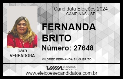 Candidato FERNANDA BRITO 2024 - CAMPINAS - Eleições