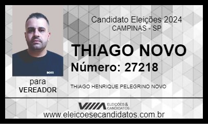 Candidato THIAGO NOVO 2024 - CAMPINAS - Eleições