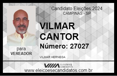 Candidato VILMAR CANTOR 2024 - CAMPINAS - Eleições